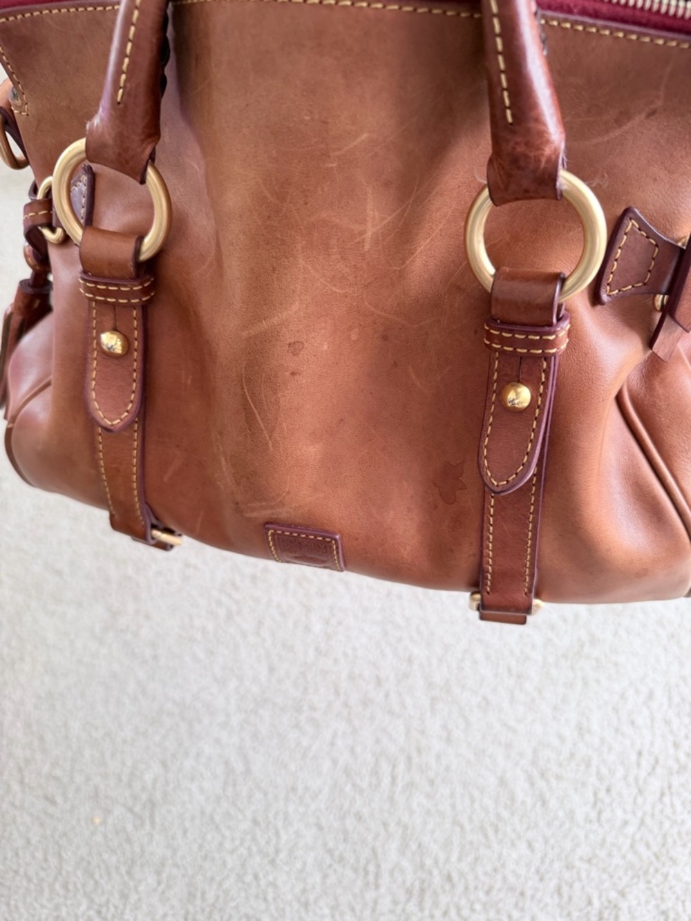Dooney & Bourke Tan Leather Satchel - Picture 13 of 14